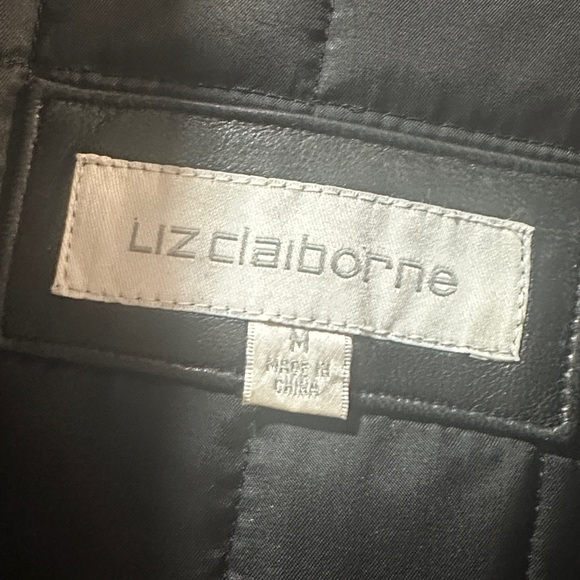 Liz Claiborne Black Leather Jacket - Picture 2 of 5
